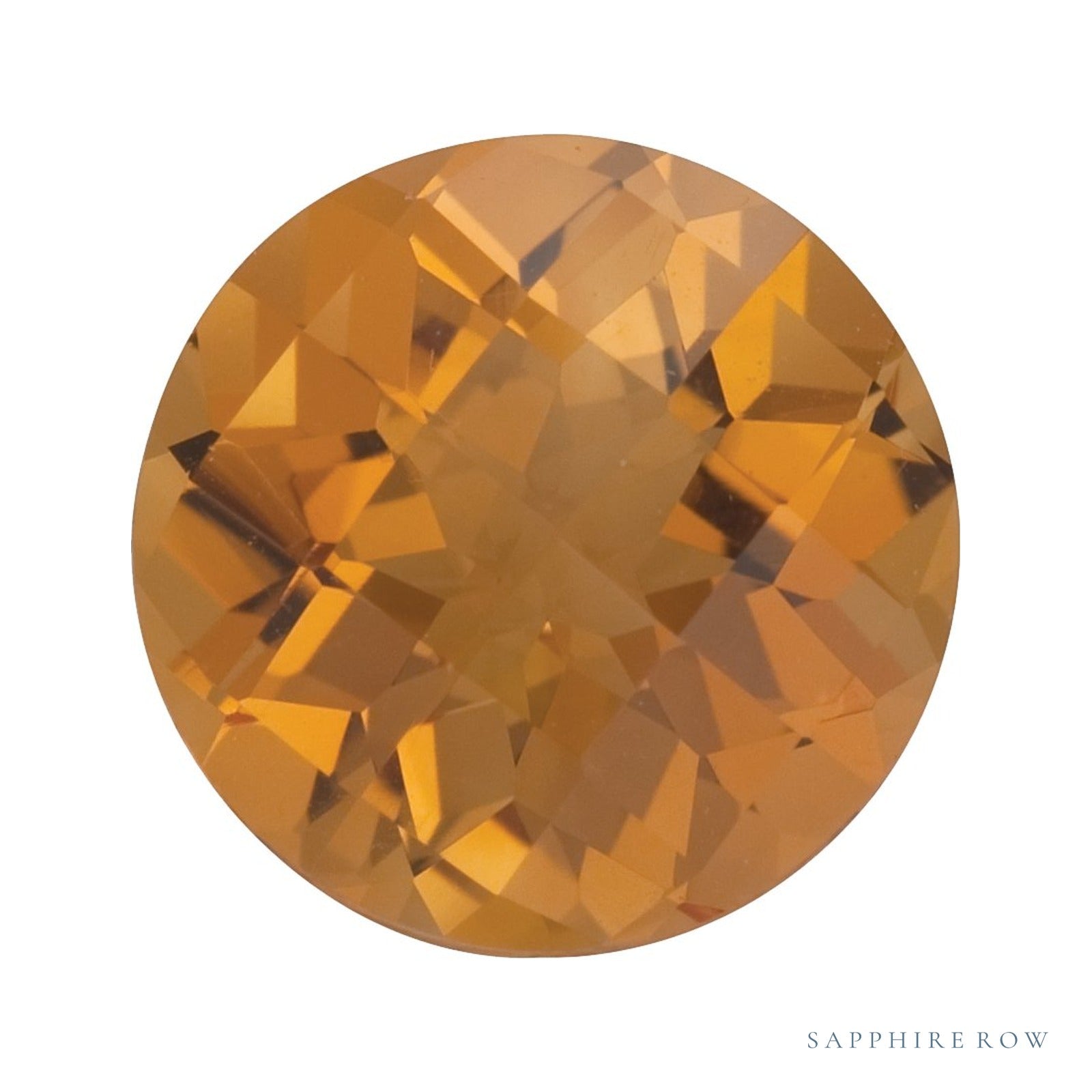 7 mm natural orange citrine, round cut | Sapphire Row · cut4