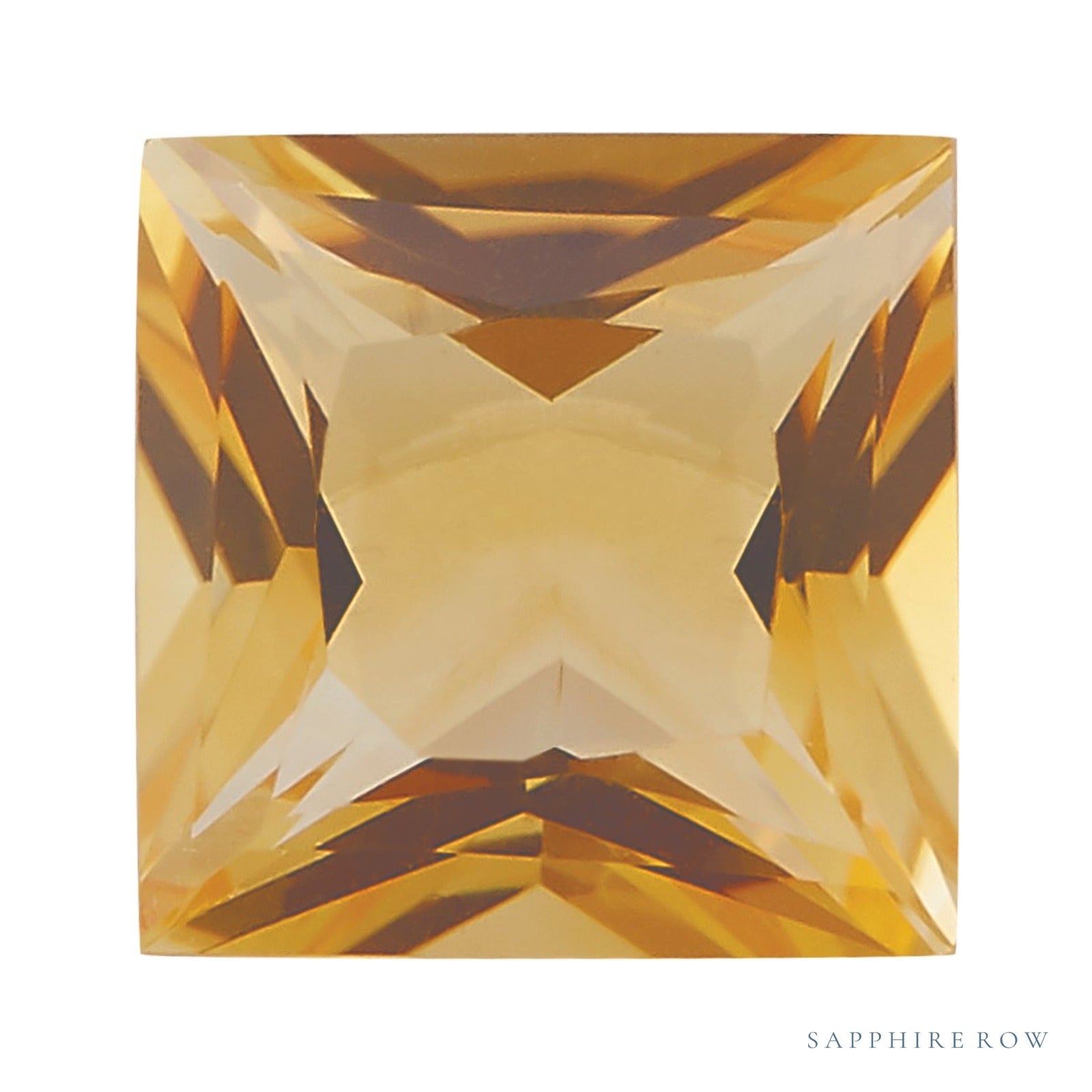 8 mm natural orange citrine, square cut | Sapphire Row · cut4