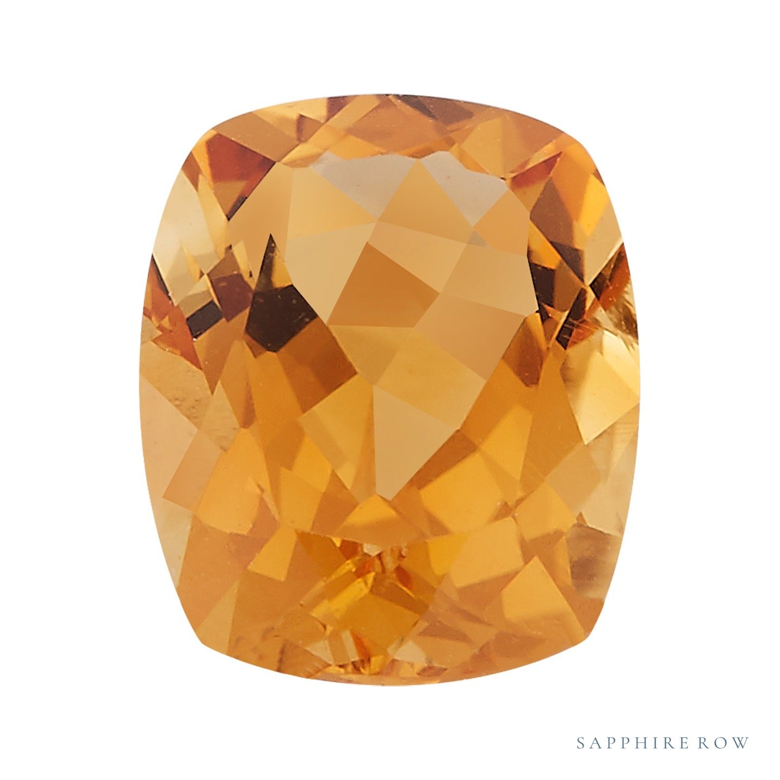 9x7 mm natural orange citrine, antique cushion cut | Sapphire Row · cut4