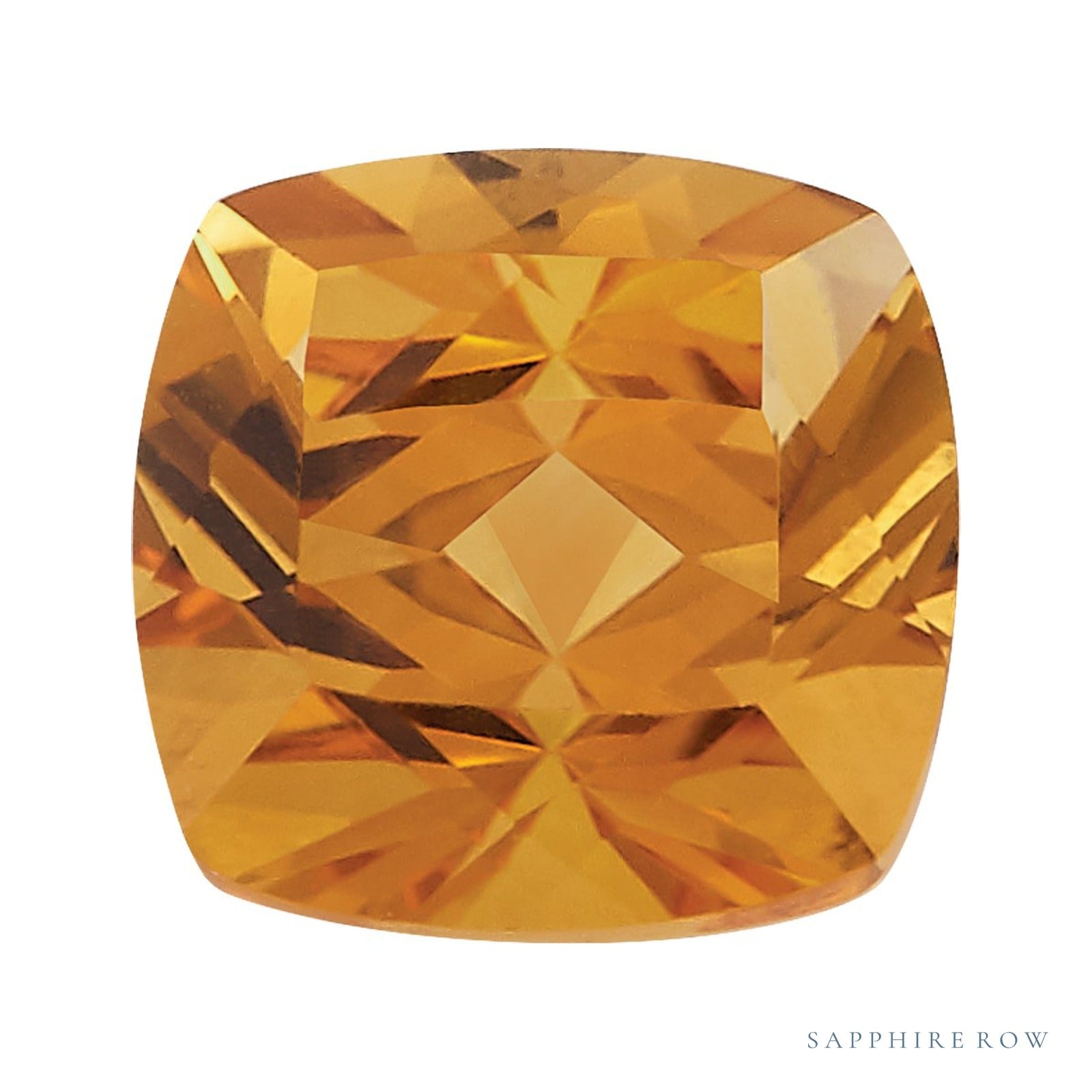 6 mm natural orange citrine, cushion cut | Sapphire Row · cut4