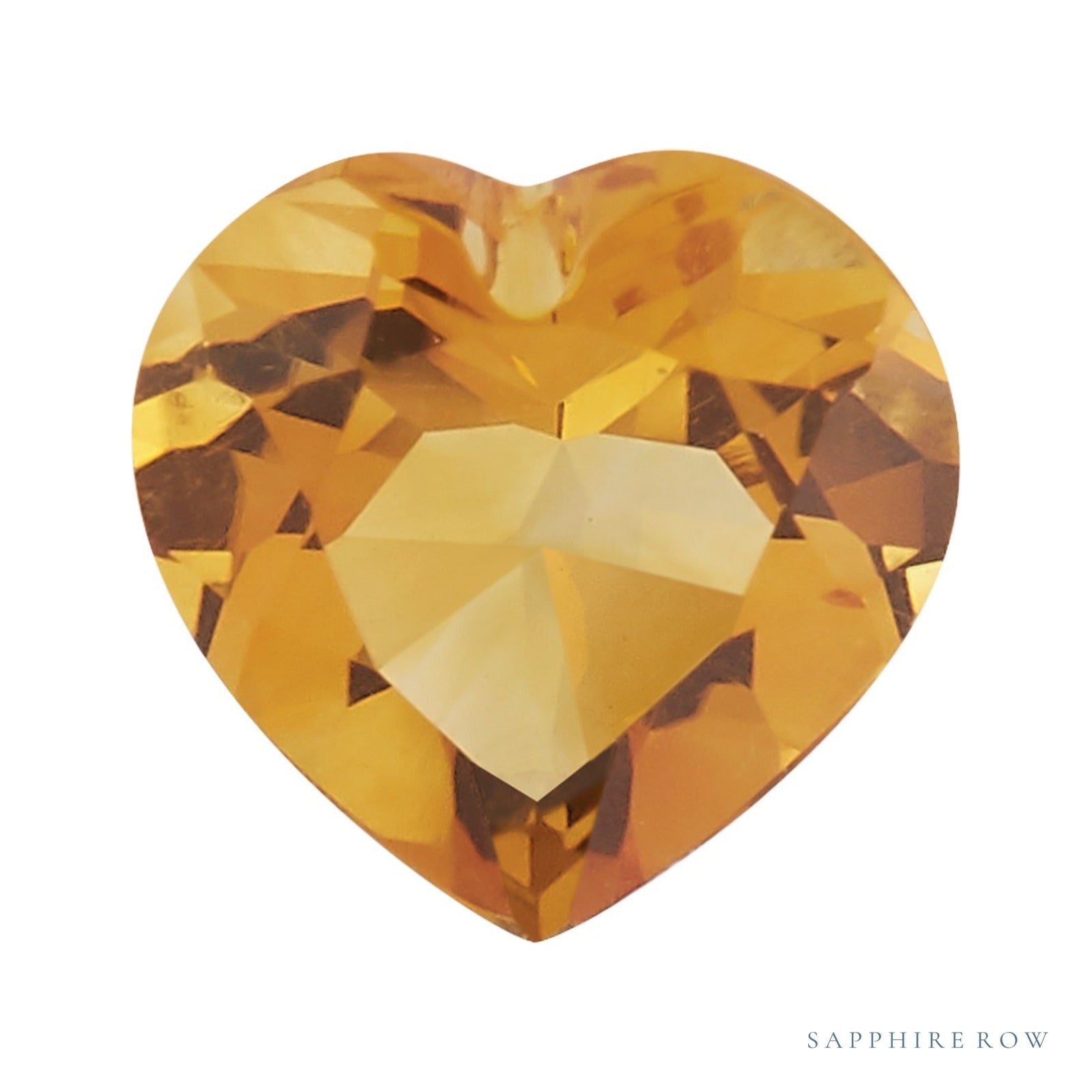 9 mm natural orange citrine, heart cut | Sapphire Row · cut4