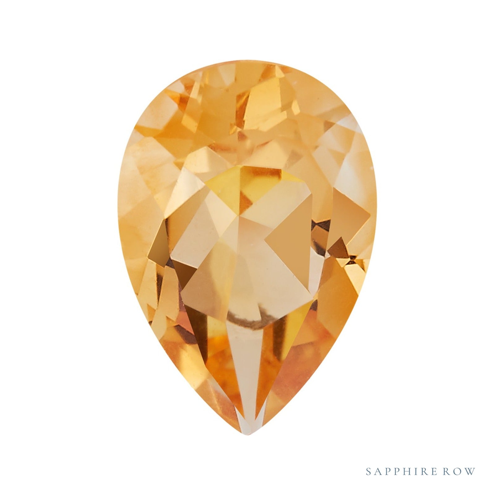 12x8 mm natural orange citrine, pear cut | Sapphire Row · cut4