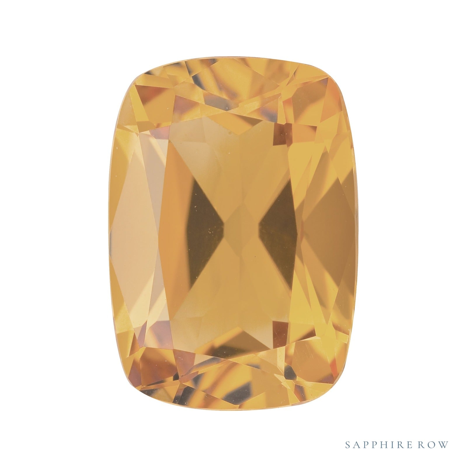 9x7 mm natural orange citrine, antique cushion cut | Sapphire Row · cut4