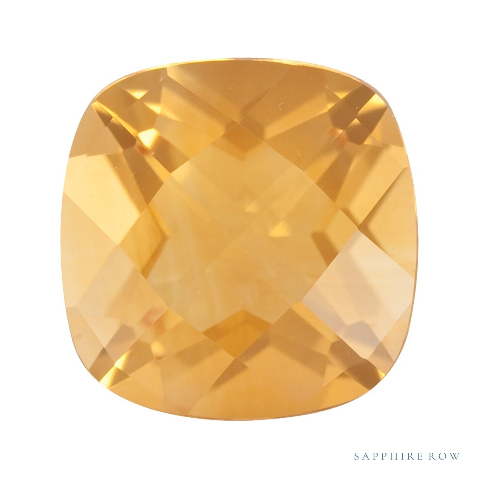 8 mm natural orange citrine, cushion cut | Sapphire Row · cut4