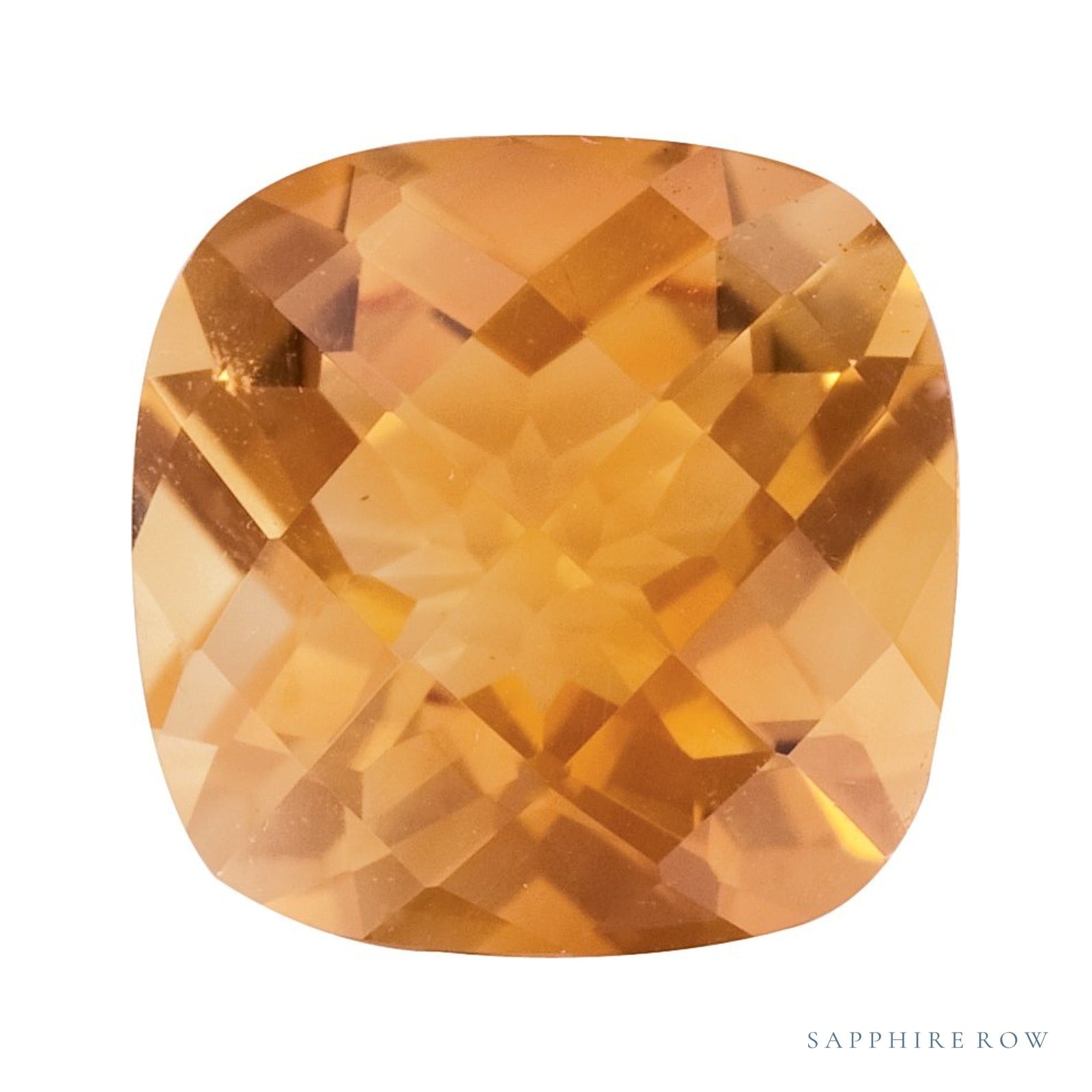 6 mm natural orange citrine, cushion cut | Sapphire Row · cut4
