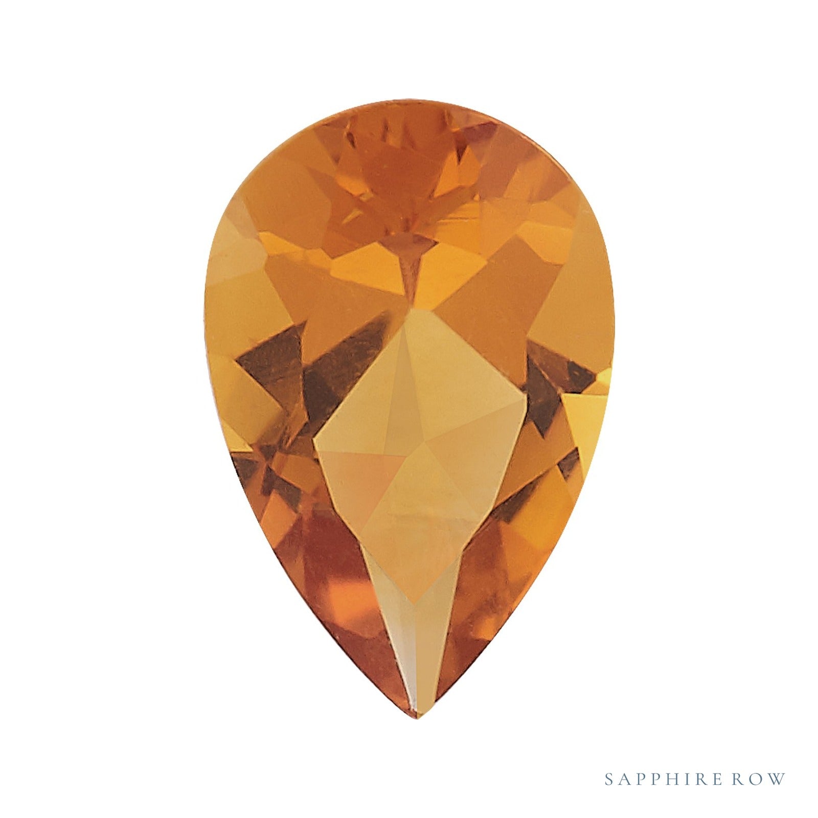 8x5 mm natural orange citrine, pear cut | Sapphire Row · cut7