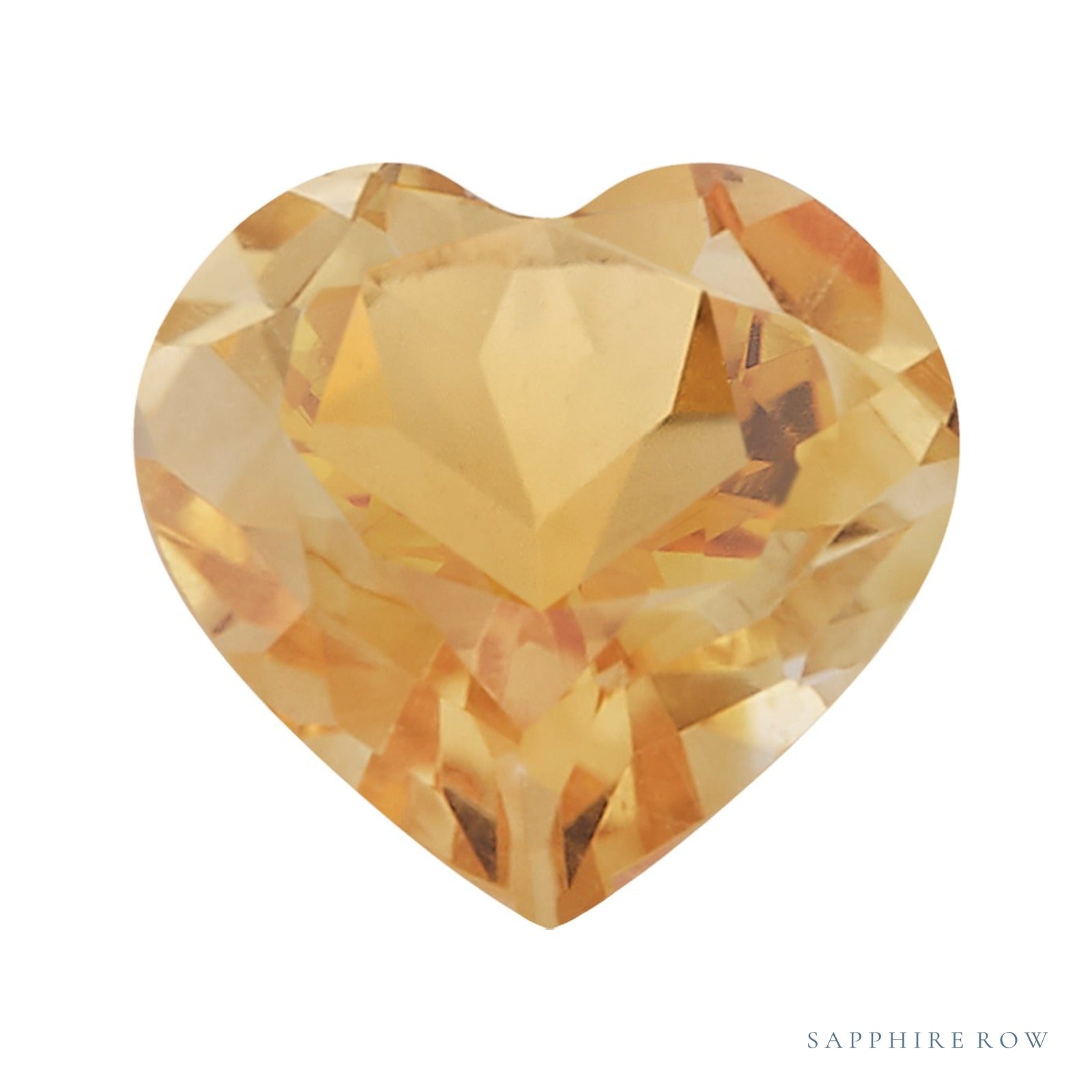 7 mm natural orange citrine, heart cut | Sapphire Row · cut4