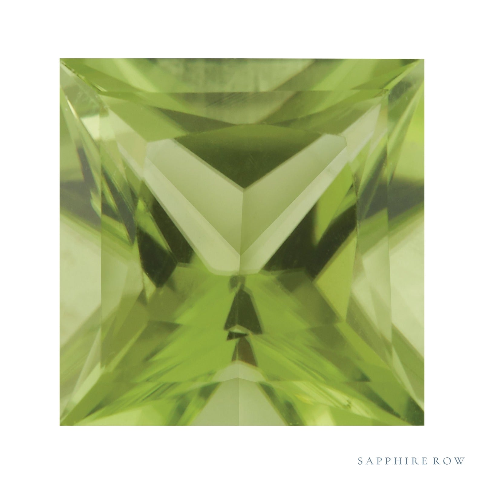 5.5 mm natural green peridot, square cut | Sapphire Row · cut7