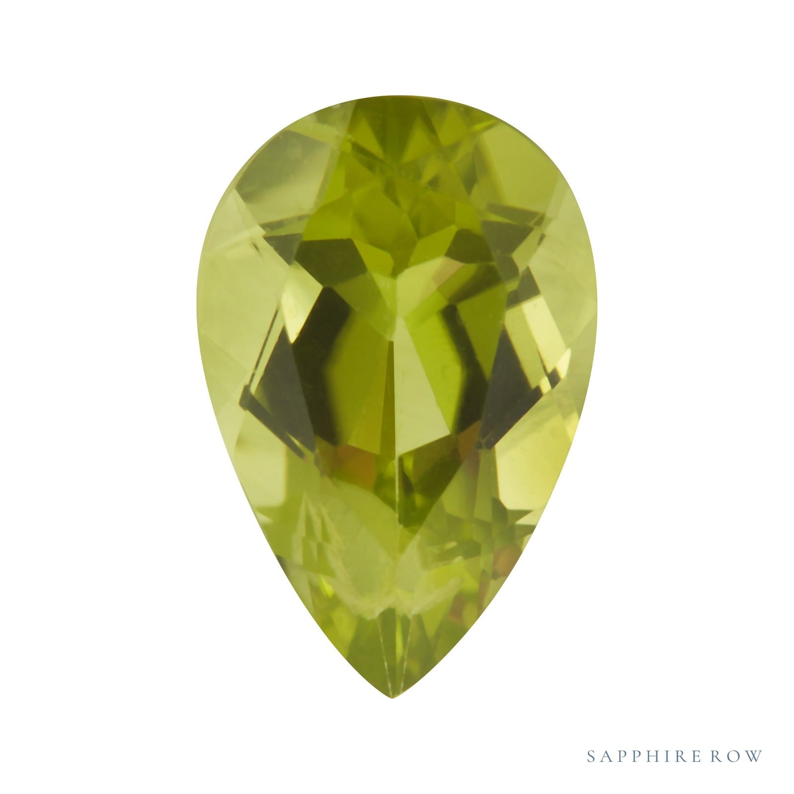 8x5 mm natural arizona green peridot, pear cut | Sapphire Row · cut7