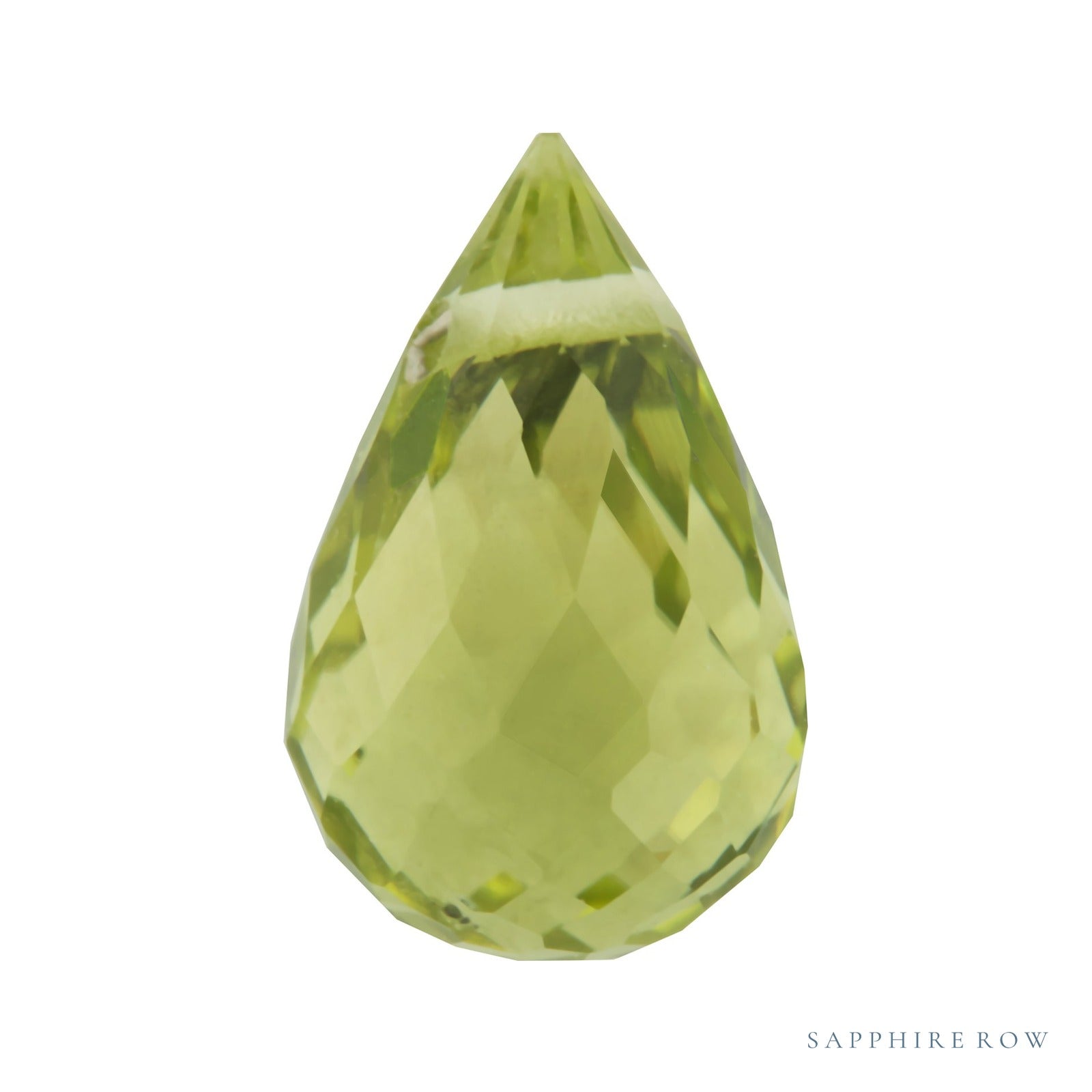 8x5 mm natural green peridot, briolette cut | Sapphire Row · cut4