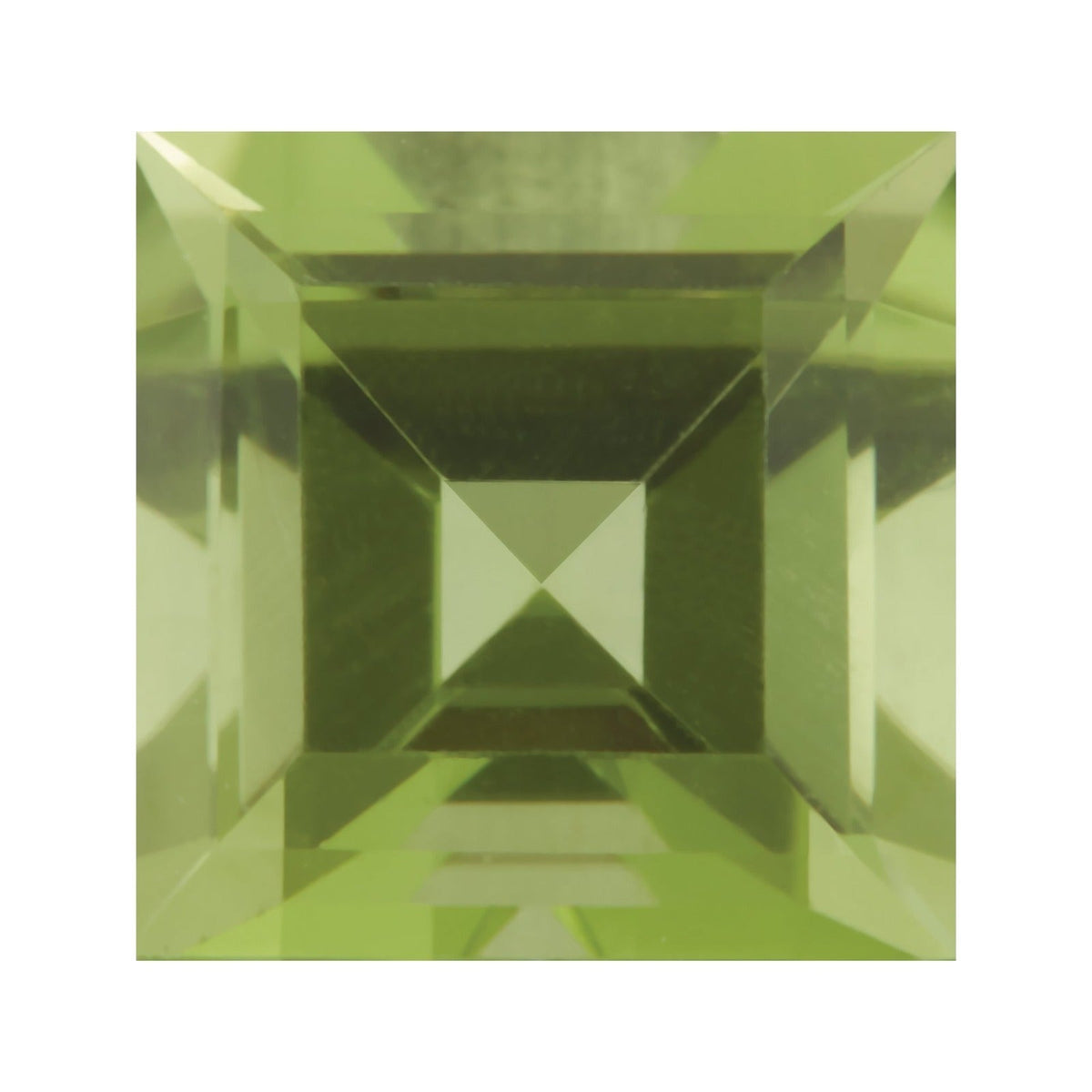 6 mm natural green peridot, square cut | Sapphire Row · cut7