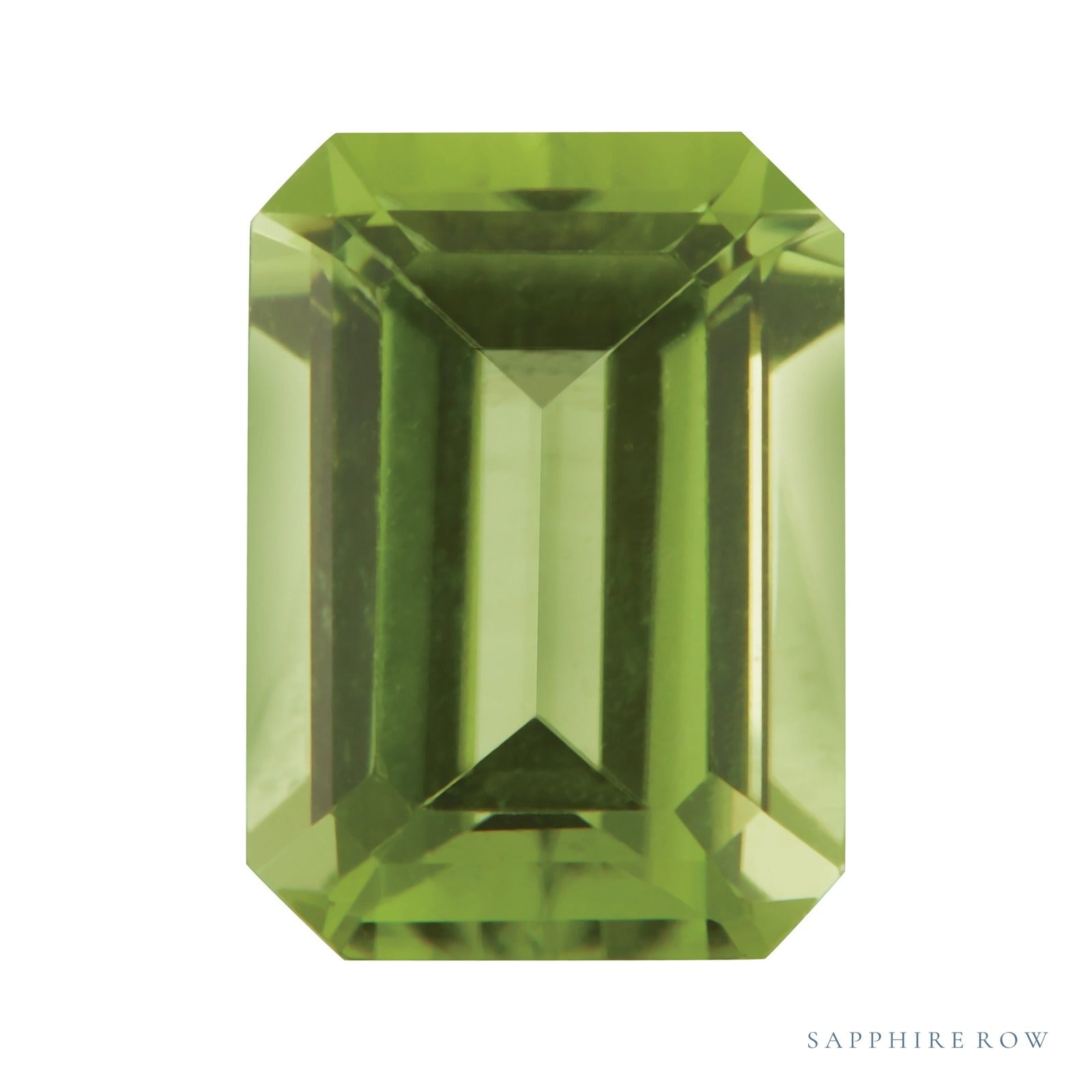 7x5 mm natural green peridot, emerald cut | Sapphire Row · cut4