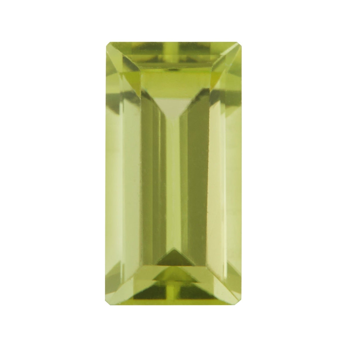 6x3 mm natural arizona green peridot, straight baguette cut | Sapphire Row · cut7