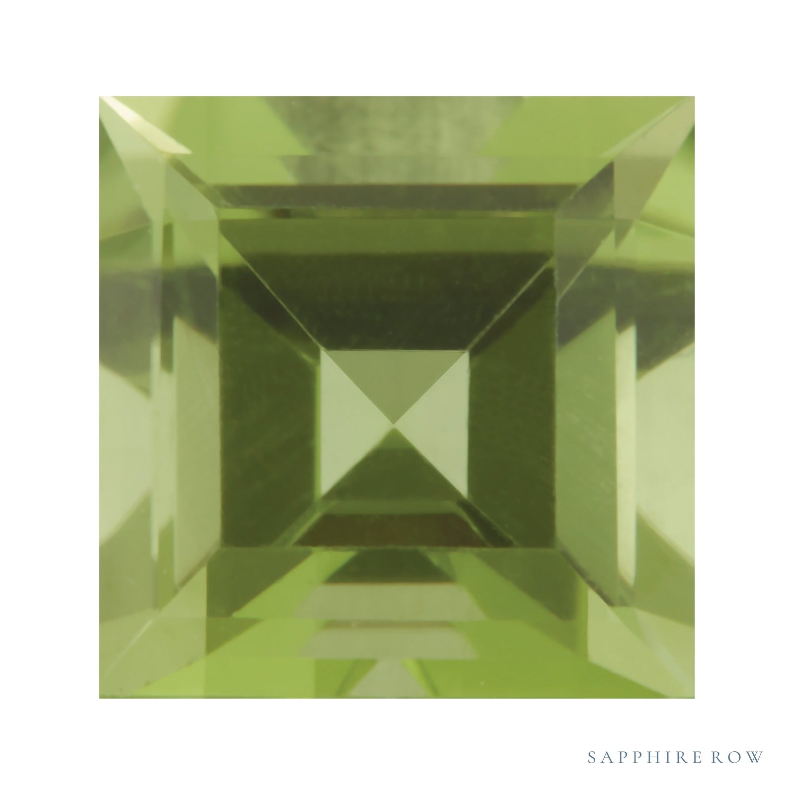 5 mm natural green peridot, square cut | Sapphire Row · cut4