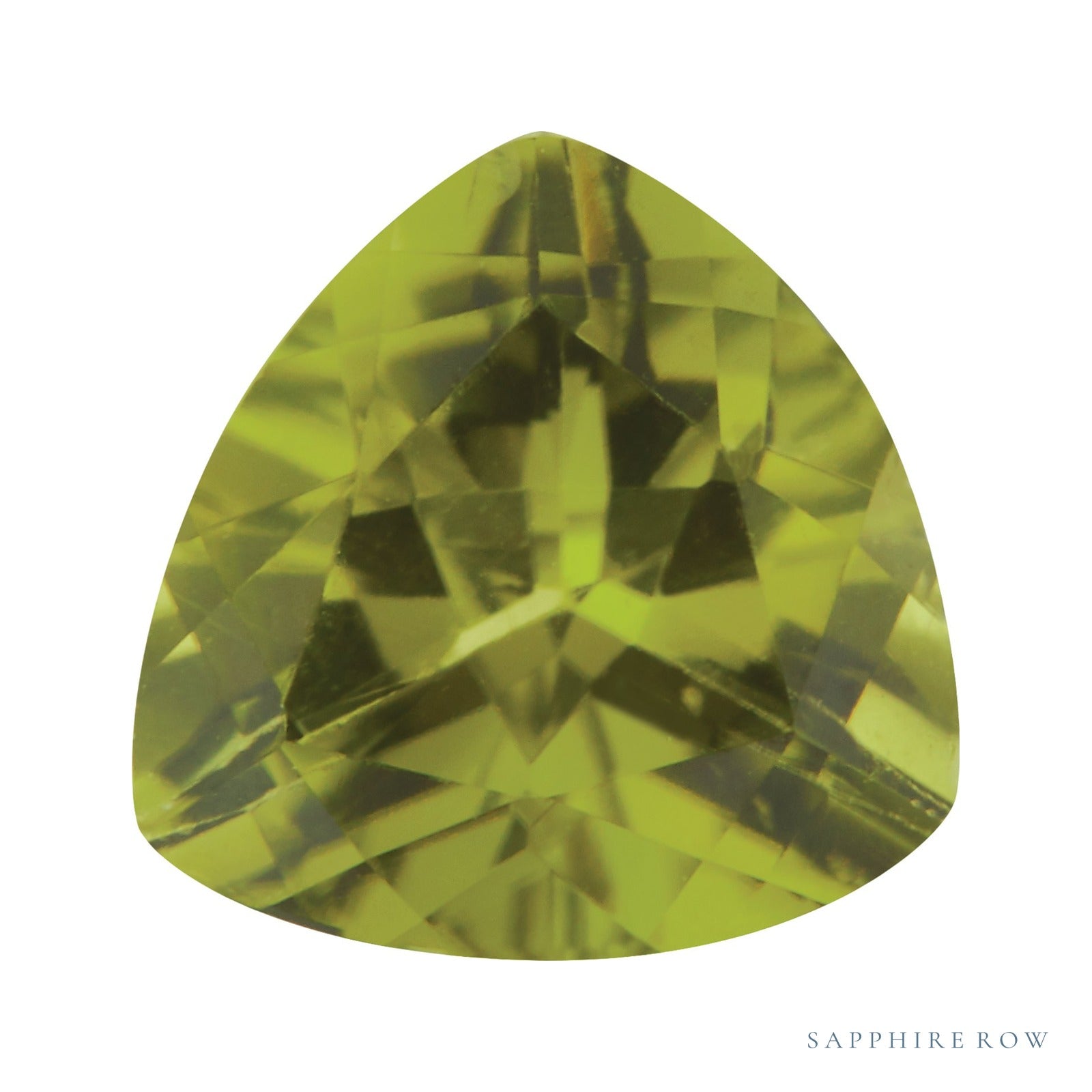 6.5 mm natural arizona green peridot, trillion cut | Sapphire Row · cut7