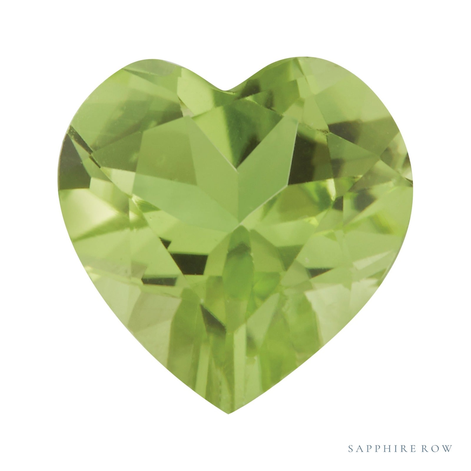 6 mm natural green peridot, heart cut | Sapphire Row · cut7