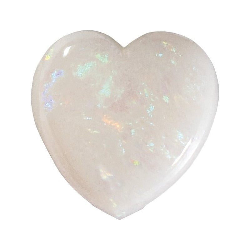 6 mm natural white opal, heart cut | Sapphire Row · cut7