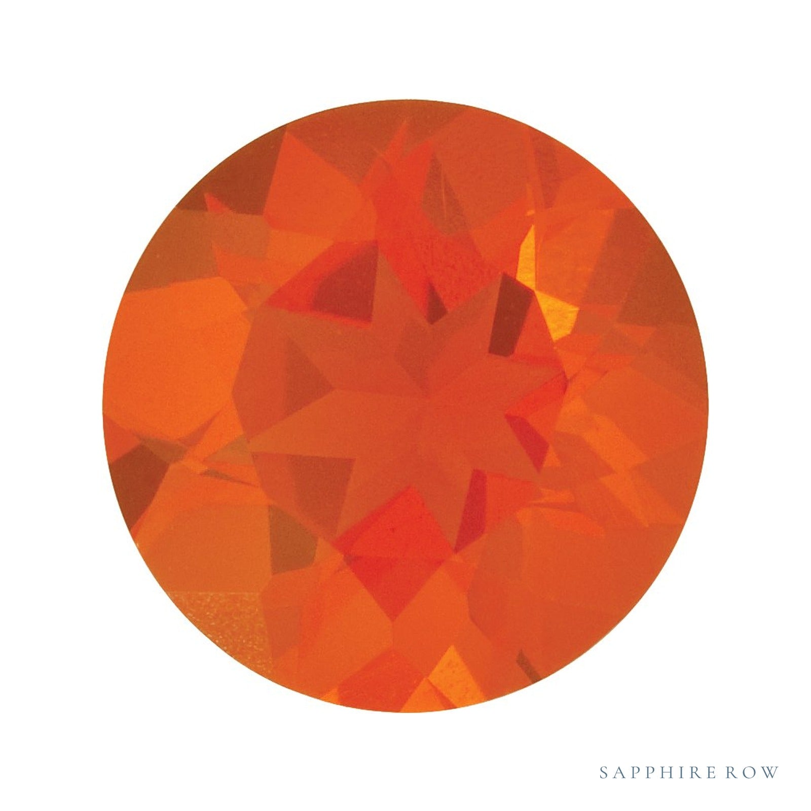 4 mm natural reddish orange opal, round cut | Sapphire Row · cut4