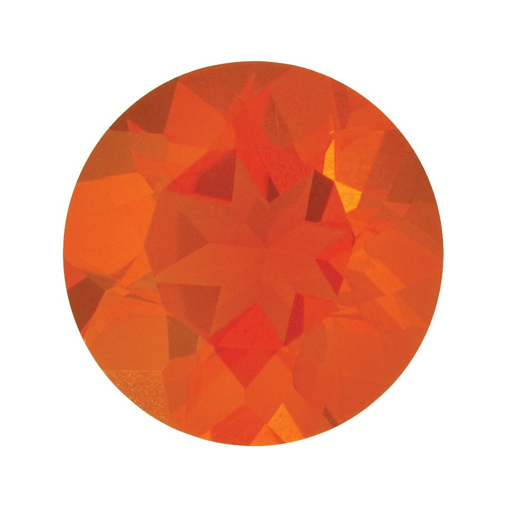 4 mm natural reddish orange opal, round cut | Sapphire Row · cut7