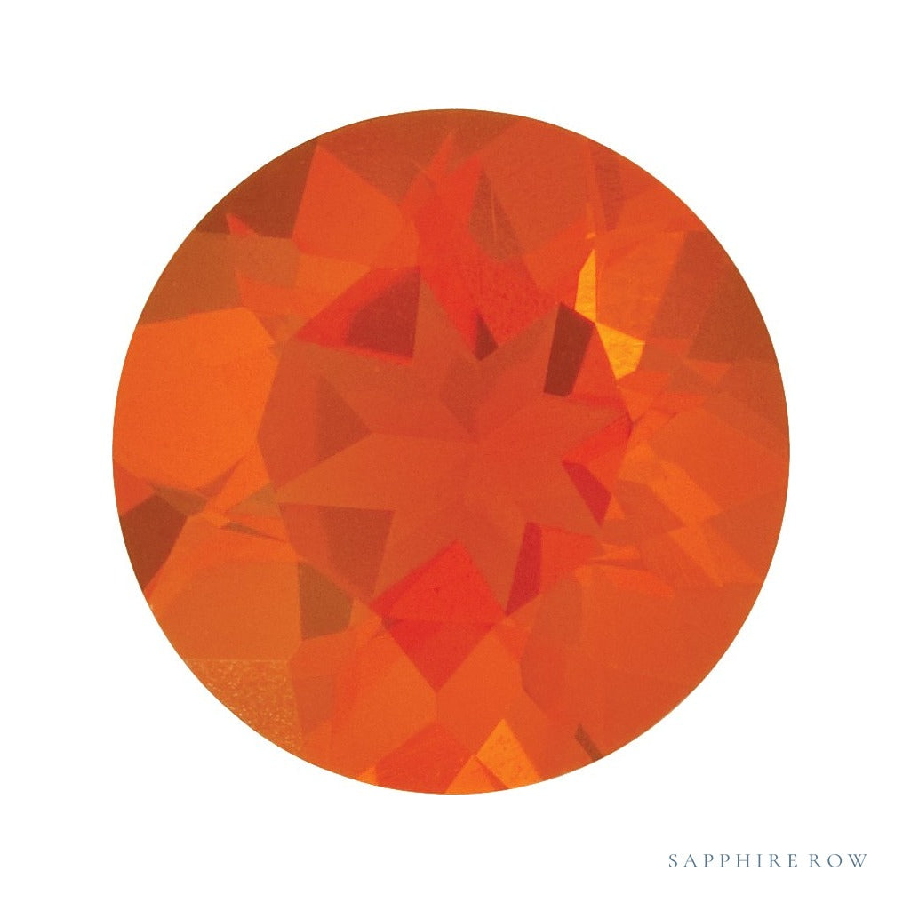 4.5 mm natural reddish orange opal, round cut | Sapphire Row · cut6