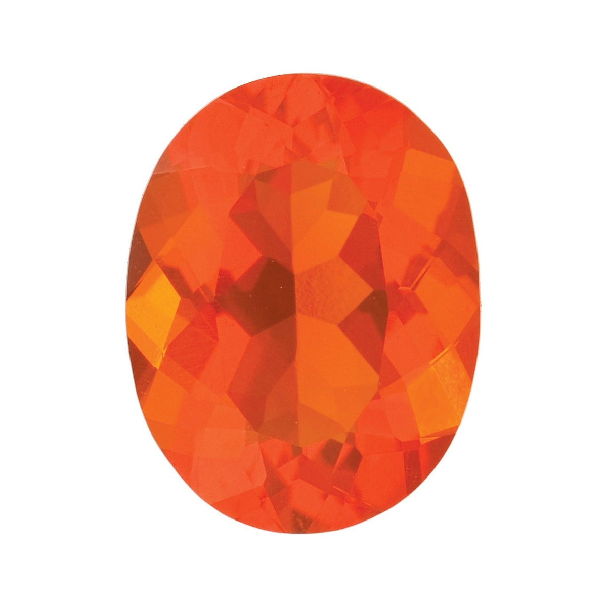 6x4 mm natural reddish orange opal, oval cut | Sapphire Row · cut7