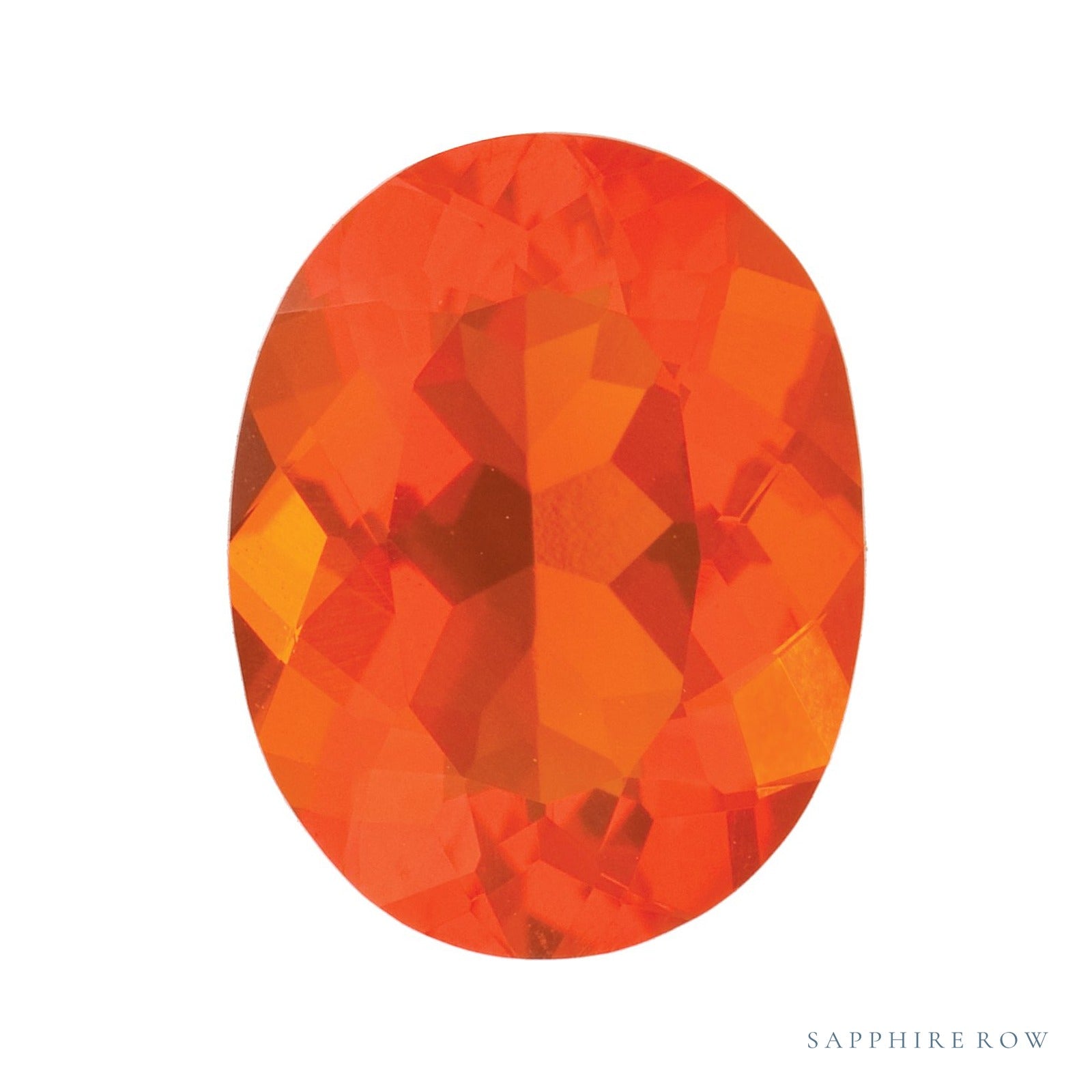 4x3 mm natural reddish orange opal, oval cut | Sapphire Row · cut4