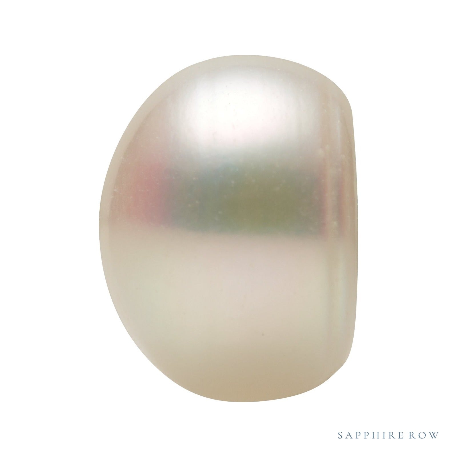10.9 mm white cultured freshwater pearl, button cut | Sapphire Row · cut4