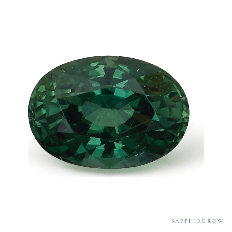 1.27 ct natural green sapphire from Thailand, oval cut | Sapphire Row · cut7