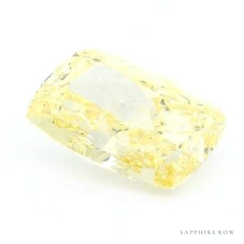 1.77 ct lab-grown fancy intense yellow diamond, elongated cushion cut | Sapphire Row · cut6