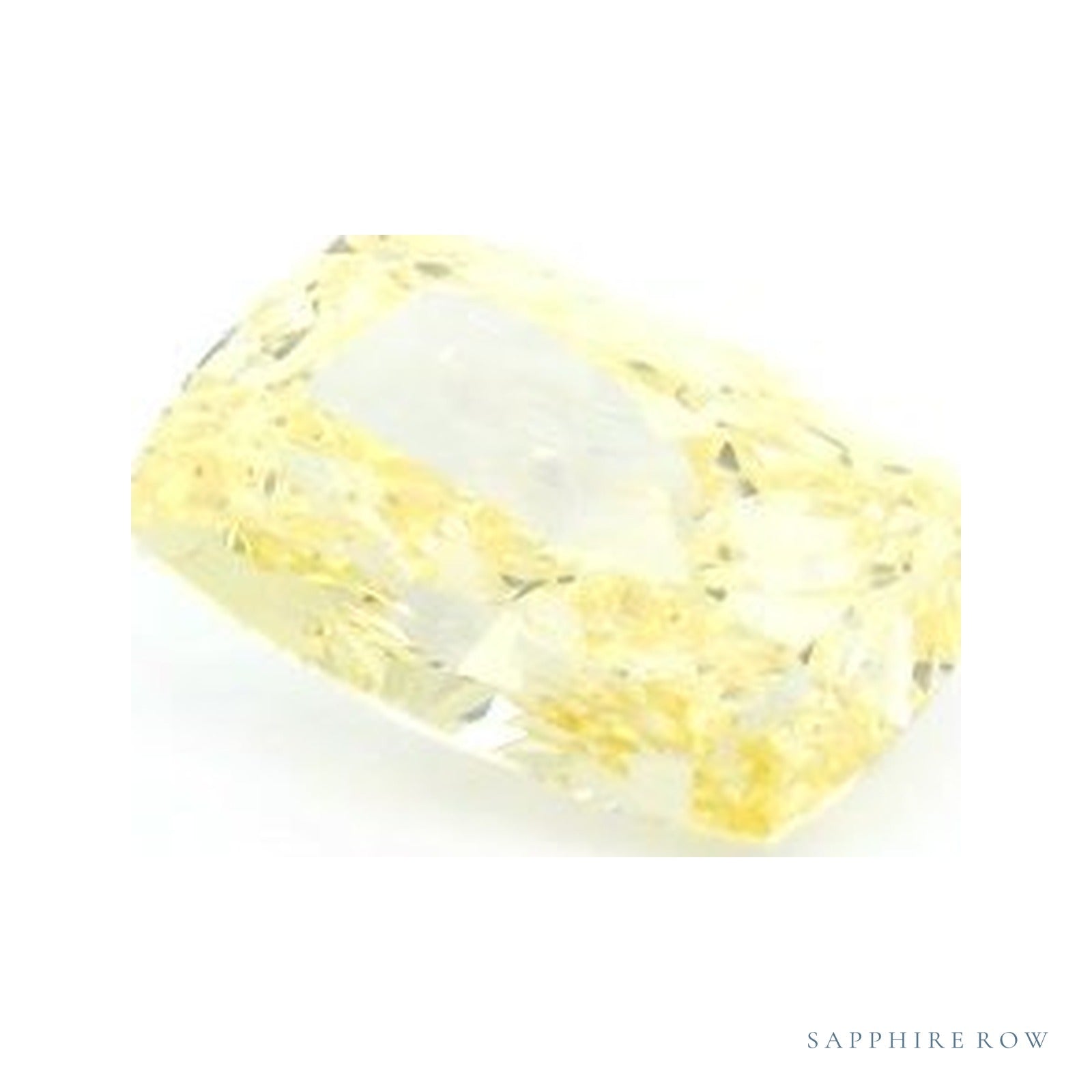 1.77 ct lab-grown fancy intense yellow diamond, elongated cushion cut | Sapphire Row · cut4