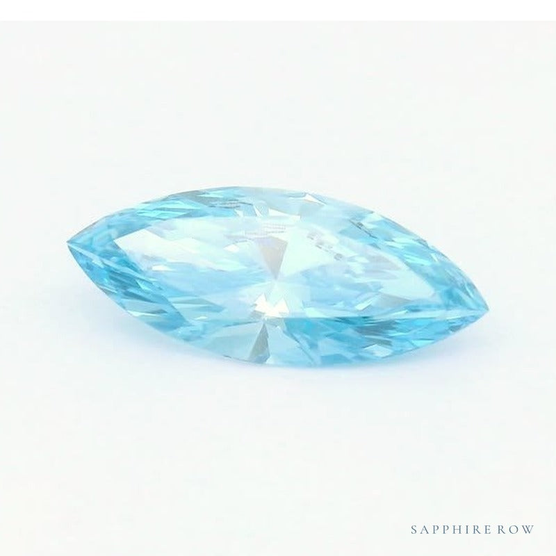 0.81 ct lab-grown fancy vivid blue diamond, marquise cut | Sapphire Row · cut7