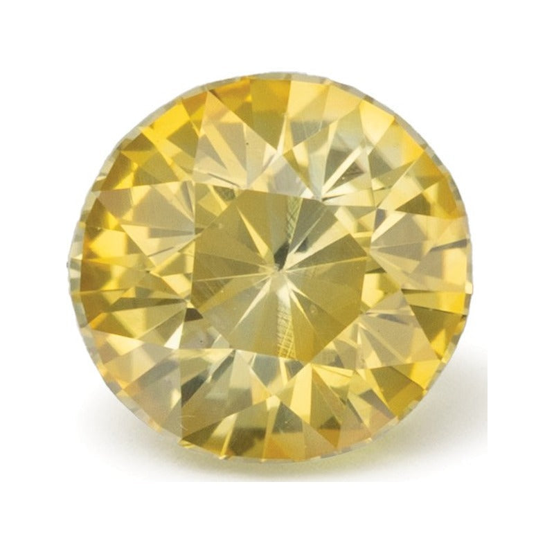 1.68 ct natural yellow sapphire from Sri Lanka, round cut | Sapphire Row · cut7