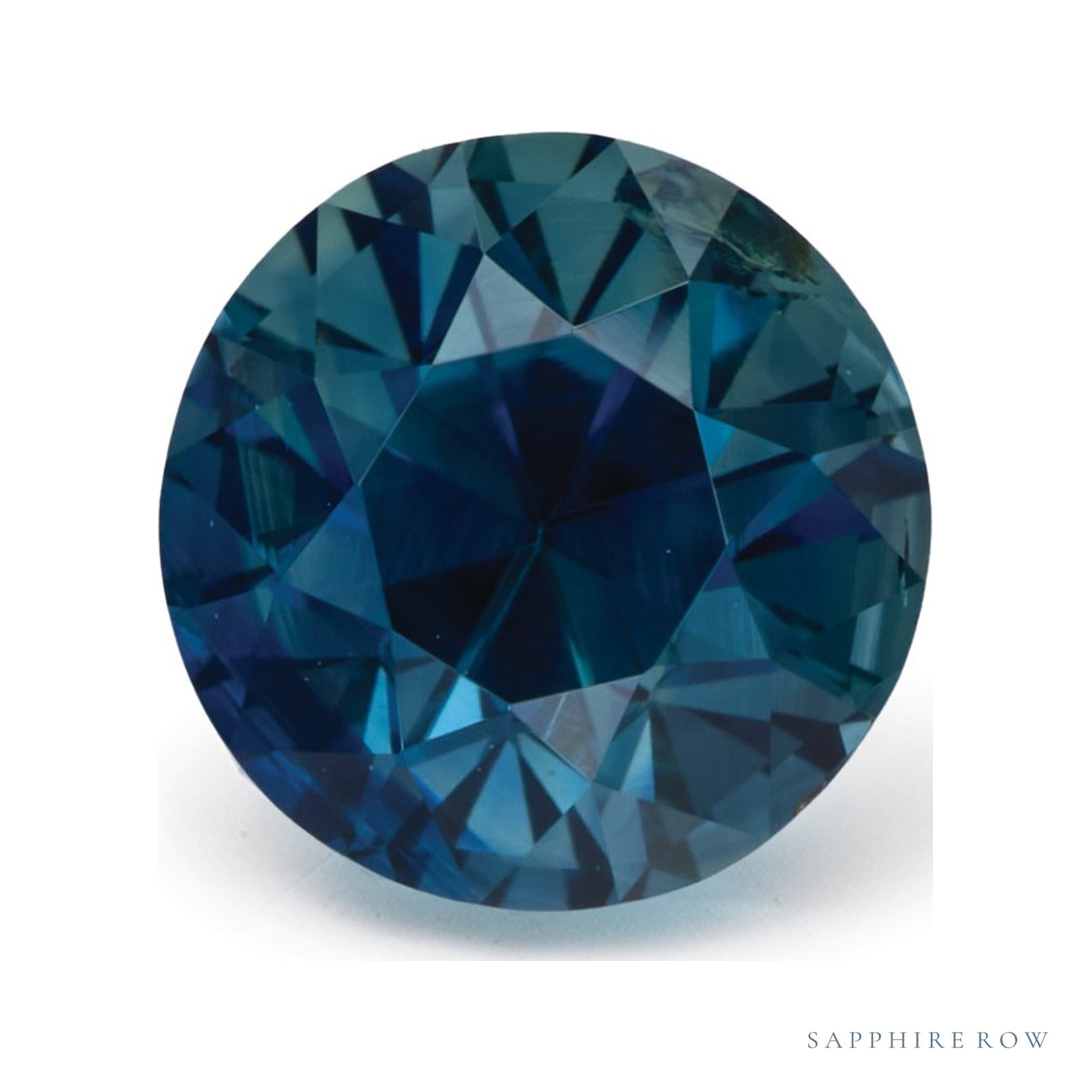 1.54 ct Natural Teal Sapphire (Heated) – Round Cut — Sapphire Row · cut4