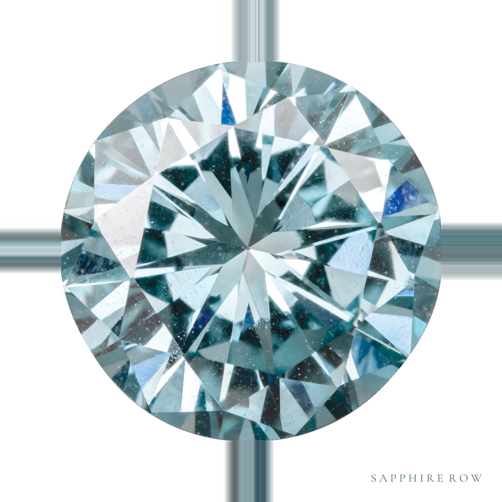 1.00 ct Natural Diamond (Color Enhanced) – Aqua Blue SI – Round Cut — Sapphire Row · cut6