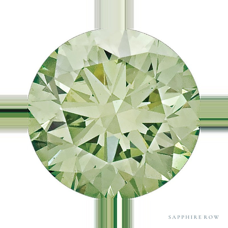 1.00 ct Natural Diamond (Color Enhanced) – Apple Green SI – Round Cut — Sapphire Row · cut6