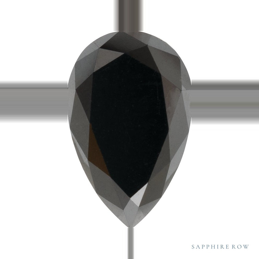 1.00 ct Natural Diamond (Color Enhanced) – Black Opaque – Pear Cut — Sapphire Row · cut6