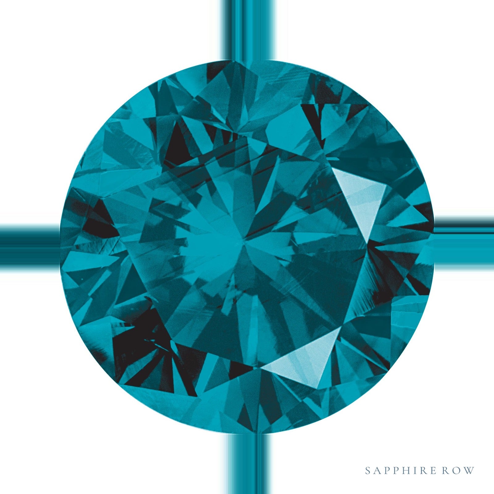 0.50 ct Natural Diamond (Color Enhanced) – Teal Blue SI – Round Cut — Sapphire Row · cut6