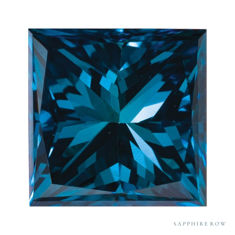 0.33 ct Natural Diamond (Color Enhanced) – Teal Blue SI – Square Cut — Sapphire Row · cut7