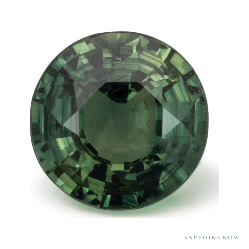 2.05 ct Natural Green Sapphire (Heated) – Round Cut — Sapphire Row · cut7