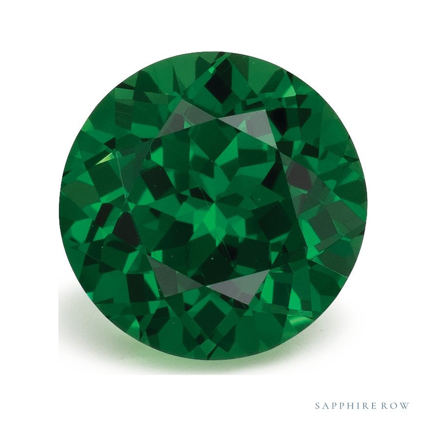 0.88 ct Natural Green Tsavorite Garnet (Untreated) – Round Cut — Sapphire Row · cut7