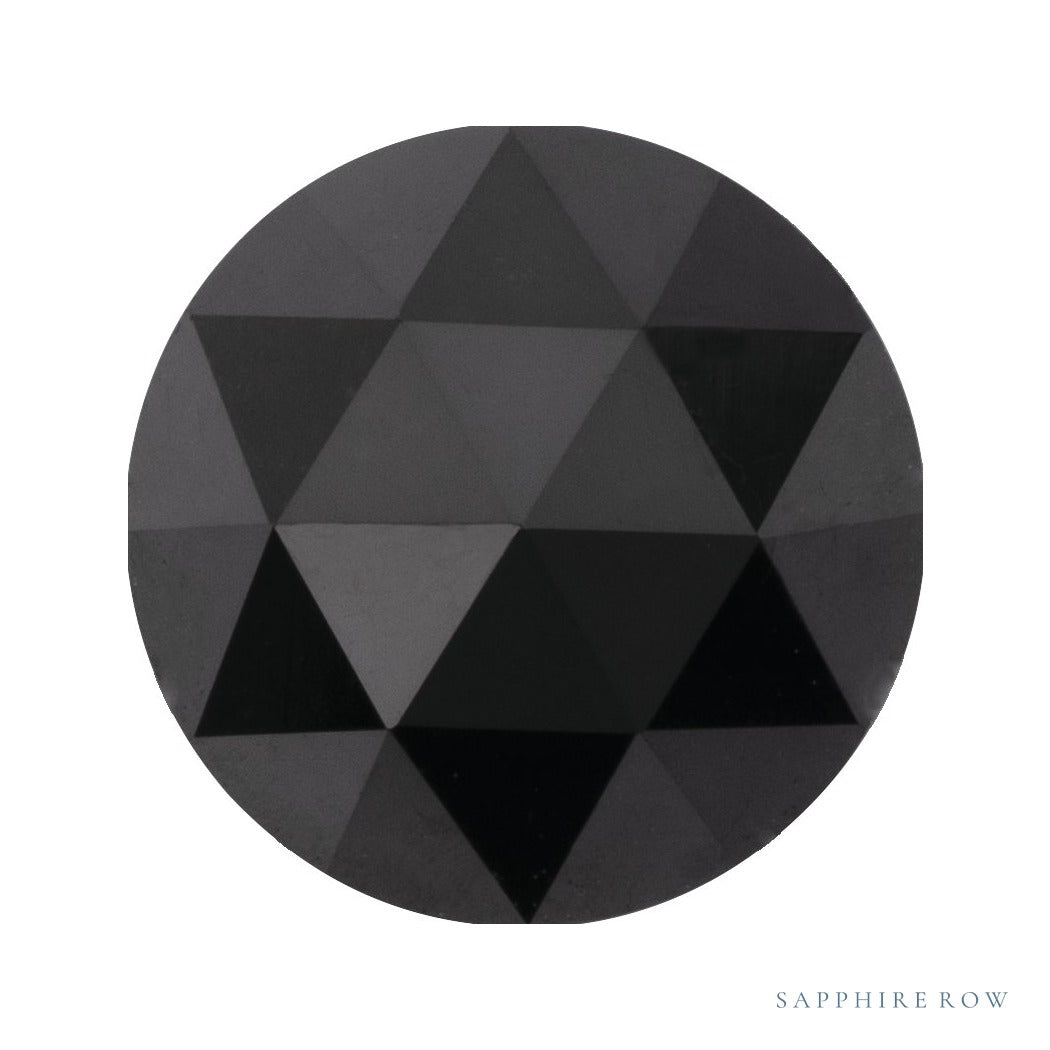 0.15 ct Natural Diamond (Color Enhanced) – Black Opaque – Round Cut – Rose-Cut — Sapphire Row · cut7