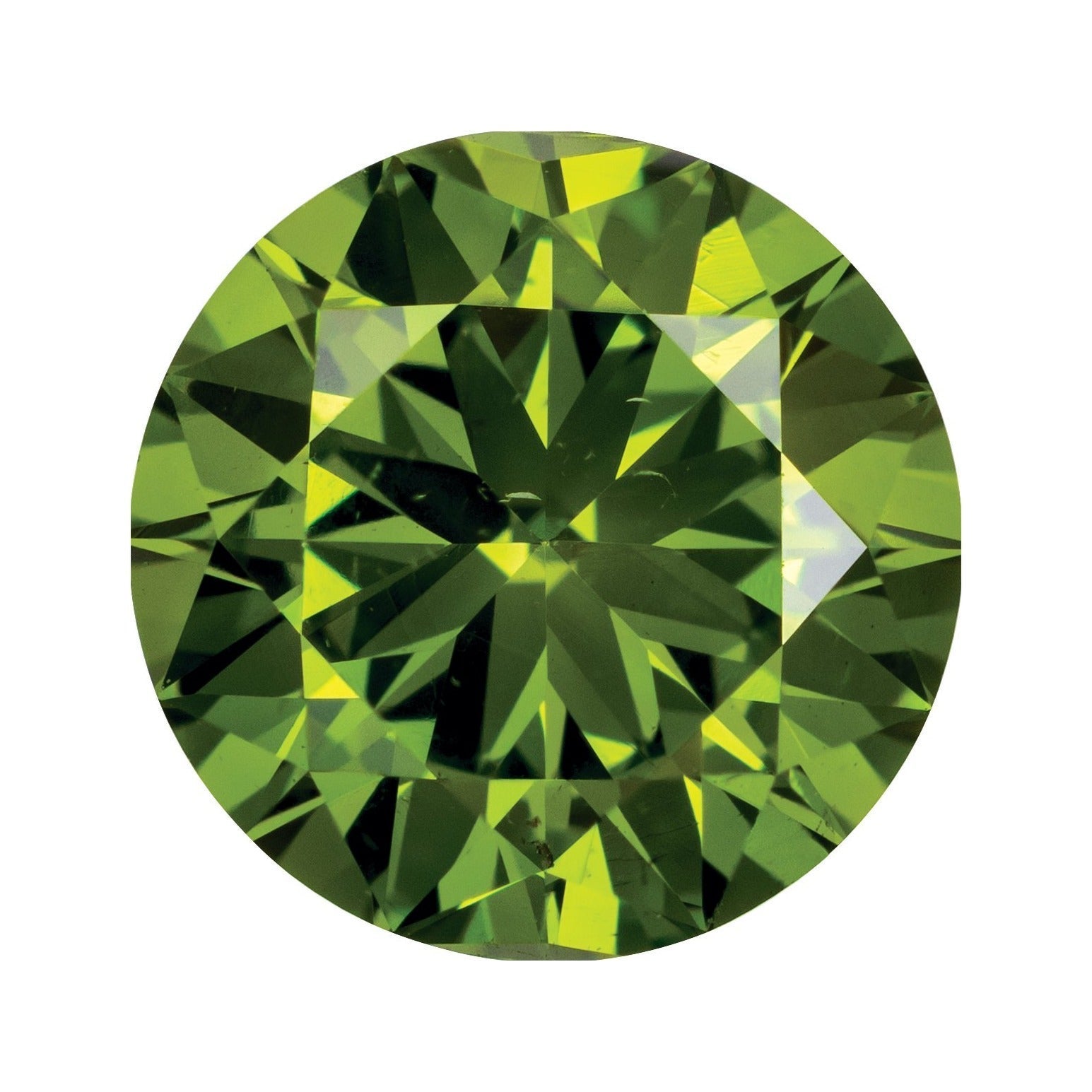 0.12 ct Natural Diamond (Color Enhanced) – Dark Green SI – Round Cut — Sapphire Row · cut7