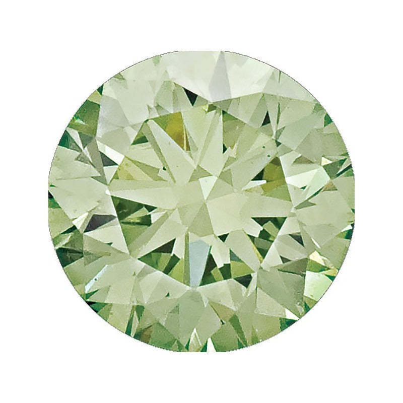 0.10 ct Natural Diamond (Color Enhanced) – Apple Green SI – Round Cut — Sapphire Row · cut7