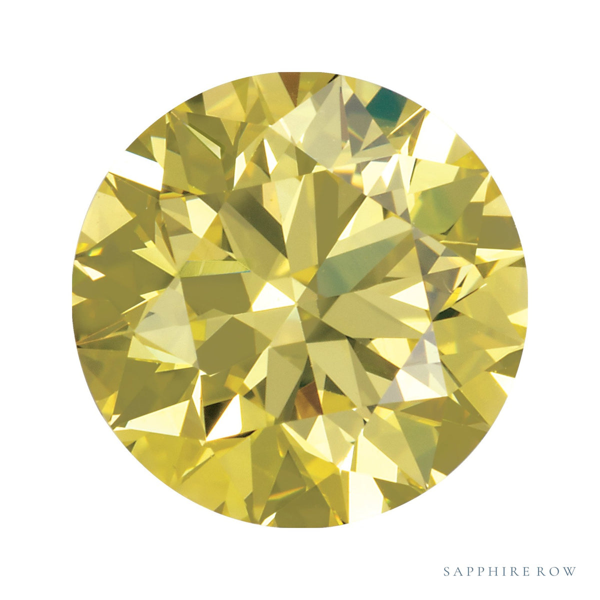 0.08 ct Natural Diamond (Color Enhanced) – Canary Yellow SI – Round Cut — Sapphire Row · cut7