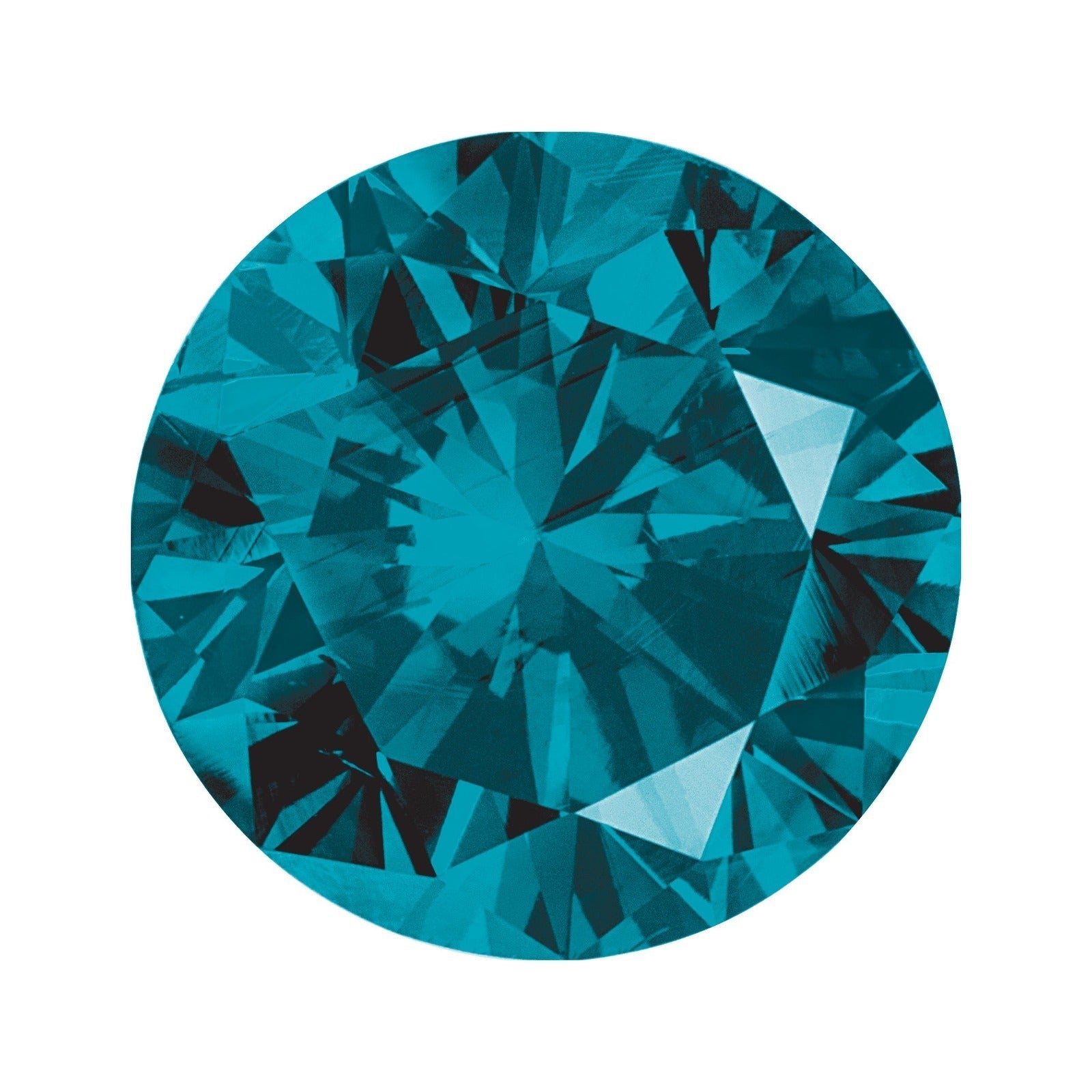 0.08 ct Natural Diamond (Color Enhanced) – Teal Blue SI – Round Cut — Sapphire Row · cut7