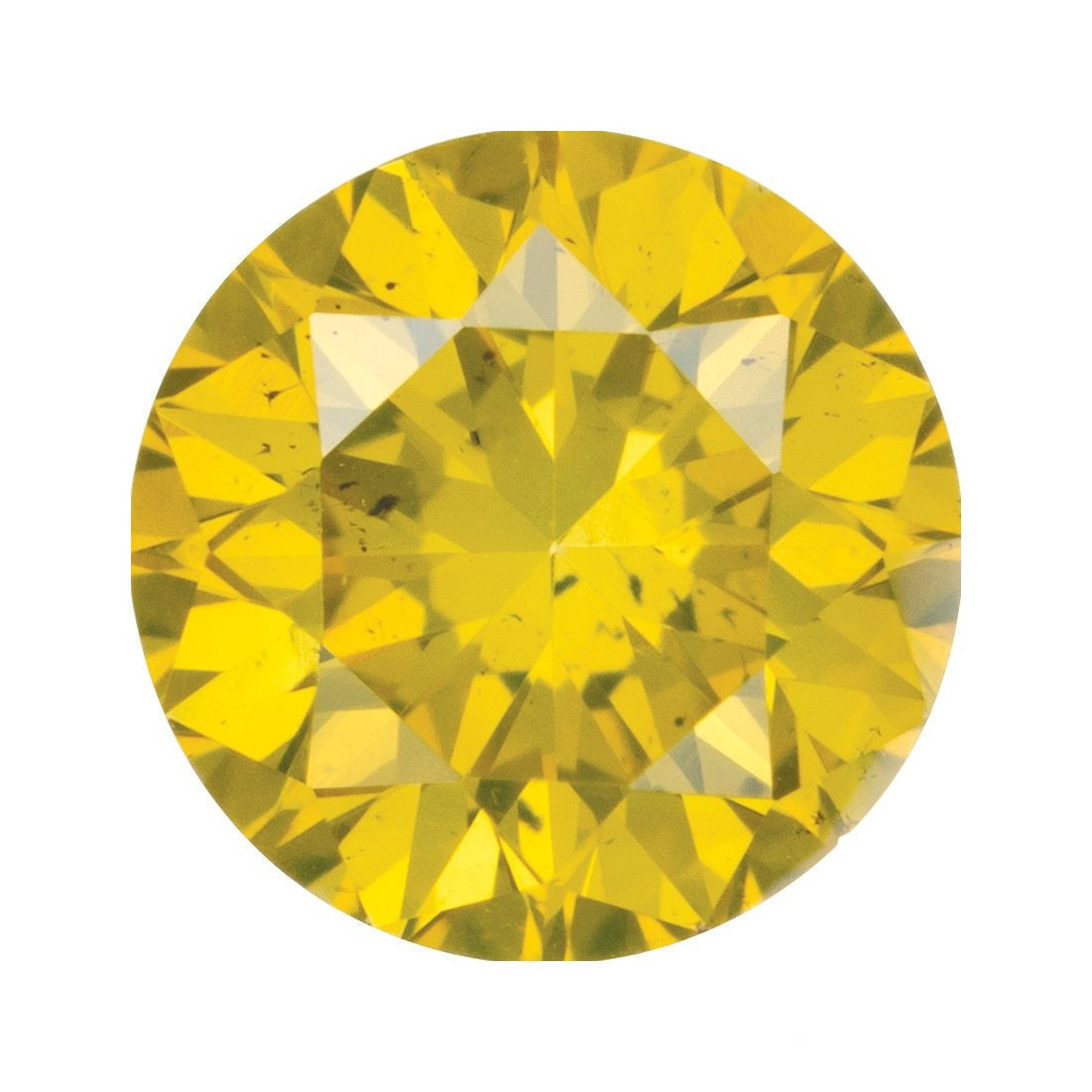 0.06 ct Natural Diamond (Color Enhanced) – Yellow I1 – Round Cut — Sapphire Row · cut7
