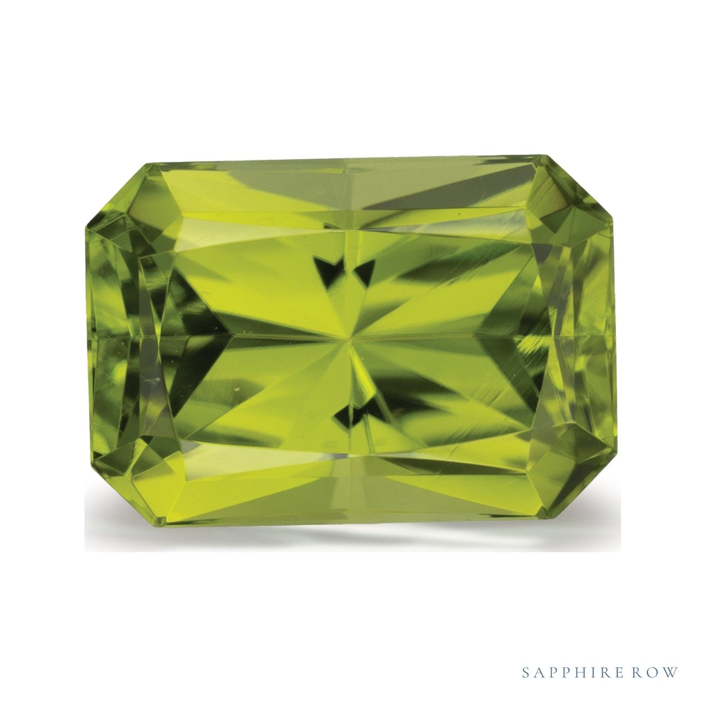 3.37 ct Natural Green Peridot (Untreated) – Radiant Cut — Sapphire Row · cut7