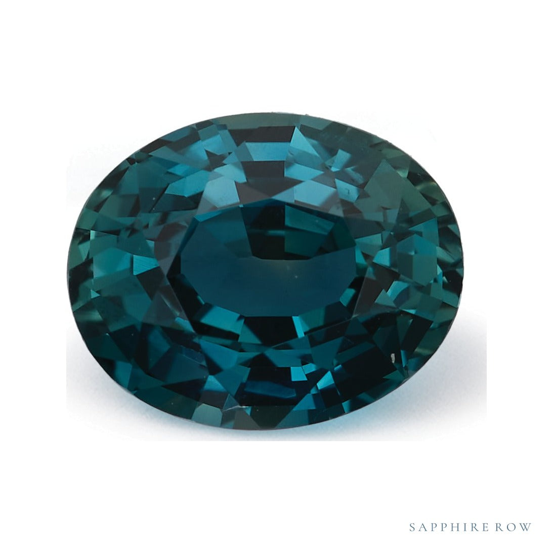 3.17 ct Natural Teal Sapphire (Heated) – Oval Cut — Sapphire Row · cut7
