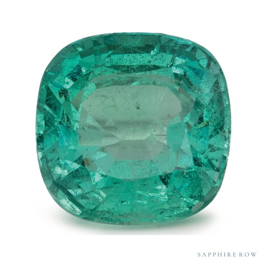 2.62 ct Natural Green Emerald (Oiled) – Cushion Cut — Sapphire Row · cut7