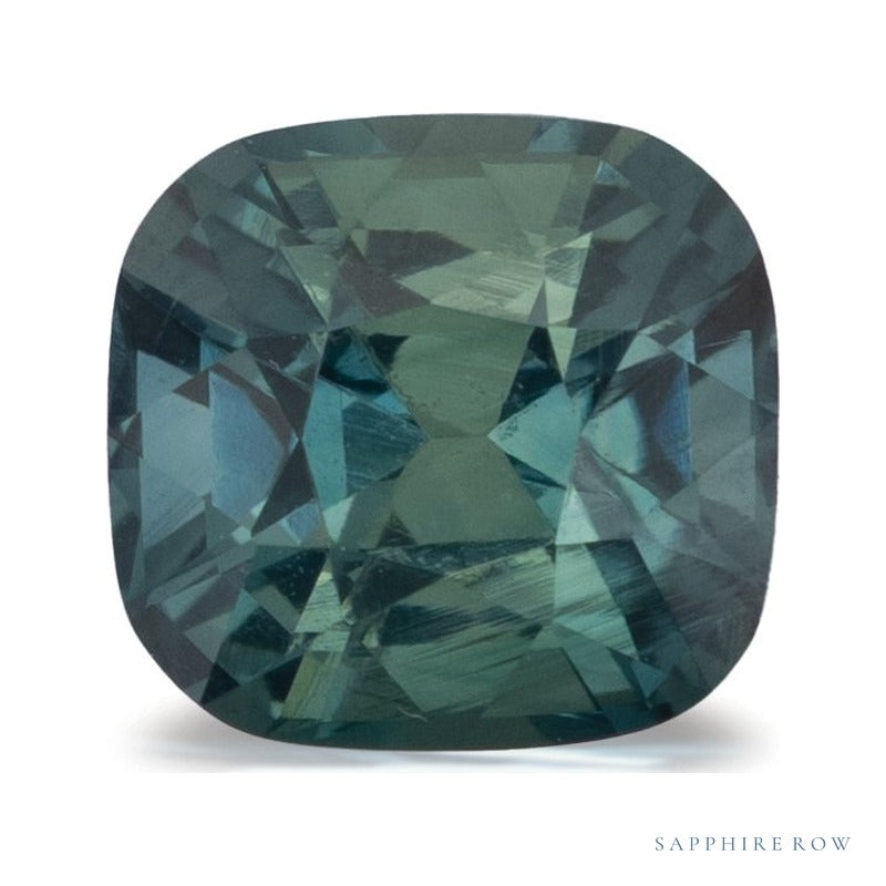 2.03 ct Natural Teal Sapphire (Heated) – Antique Cushion Cut – Sri Lanka — Sapphire Row · cut7